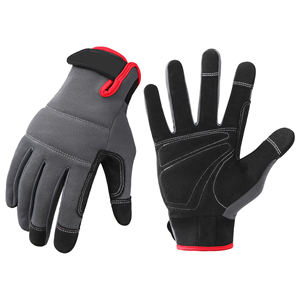 Guantes de trabajo de seguridad mecánicos con pantalla táctil antivibración antisilp de cuero sintético al por mayor de fábrica - Product Image 4