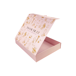 Caja de Regalo Plegable de Cartón de Lujo con Logotipo Impreso en Rosa Personalizado HENGXING, con Cierre Magnético - Product Image 3