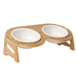 Cuenco ajustable para perros y gatos, muebles para mascotas, cuenco de madera para mascotas, mini cuenco de lujo para perros - Product Image 1
