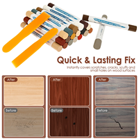 Kit de réparation de meubles en bois 22 pièces, résultat durable, crayons de couleur assortis pour le bois avec grattoir pour le sol, l'armoire, la table, la porte
