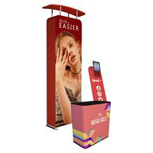 Mur d'inscription promotionnel pour exposition, mariage, fête, avec rideau rapide, <span class=keywords><strong>colonne</strong></span> cube irrégulière et espace de rangement - Product Image 2