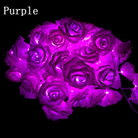 Guirlande lumineuse à lumière LED pour roses, lampes décoratives artificielles, fausses fleurs féeriques, chaudes, féerique, m