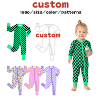 Opvouwbare wantjes met voetjes, bamboe baby romper, dubbel gecombineerde rits slaappak, zacht, CPC en CPSIA gecertificeerd, op maat gemaakt