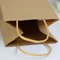 Sac de courses en papier kraft noir écologique personnalisé, style classique, poignée en forme de T, avec votre propre logo imprimé