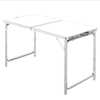 Table de camping pliable portable en aluminium, tube en aluminium, capacité de charge de 120 kg, hauteur réglable, mobilier de jardin pour pique-nique en plein air