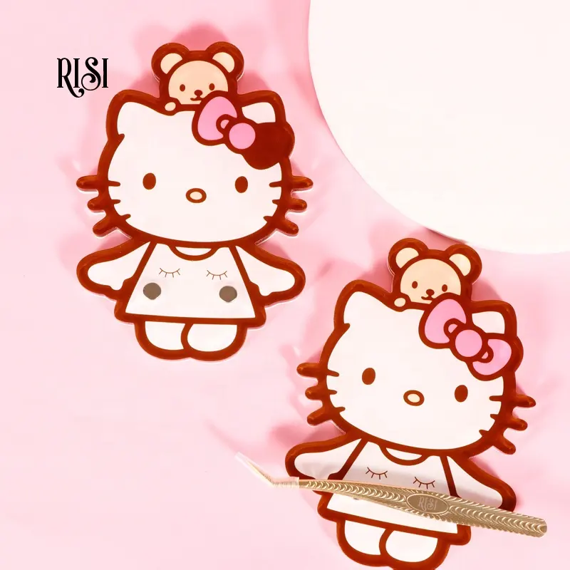 RISI lüks Hello Kitty manyetik kirpik uzatma kiremit akrilik palet göz kirpik tutucu kılıf depolama