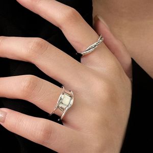 925 Sterling <b>Silver</b> Irregular Smooth <b>Ring</b> For Women Geometric Design Everyday Wear Jewelry - Product Image 4