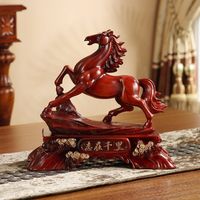 Figurines d'art populaire artistiques en résine époxy sculptées sur mesure en forme de cheval pour la maison, le bureau, le salon - Attraction de richesse Feng Shui