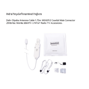 Cable de antena dipolo Dab+ de 1,75 m, conector macho coaxial blanco Iec 60169-2 para accesorios de radio y TV - Product Image 3