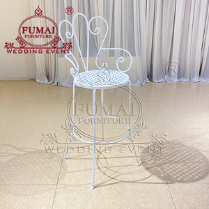 FUMAI FURNITURE White Metal <b>Bar</b> Chair European Style Fixed Armrest Modern Design for Home <b>Bar</b> Commercial Use - Product Image 3