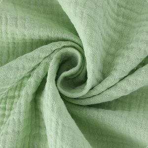 Haute qualité 100% coton froissé mousseline plaine gaze tissu pour pyjamas vêtements langes artisanat garçons jouets - Product Image 2