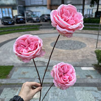Fleurs artificielles de qualité supérieure en soie David Austin à 3 têtes pour la décoration de la maison, les mariages, les centres de table d'hôtel