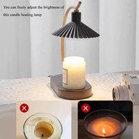 Pemanas Lilin Aroma Elektrik, Lampu Peleleh Lilin Seni Lipit, Lampu Pemanas Lilin Kayu Besi untuk Rumah dengan Timer