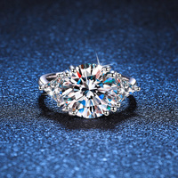 Bague en argent sterling S925, 5 carats Moissanite Light Luxury Style européen et américain Dove Egg D Color Ring Wedding