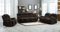 Ensemble de canapés inclinables manuels HOMERS en velours avec cadre en bois, 3+2+1, avec haut-parleur Bluetooth et fonction massage, pour salon, OEM ODM