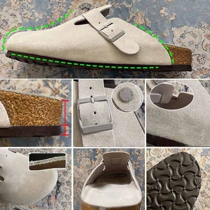 <span class=keywords><strong>Chanclas</strong></span> para Hombre y <span class=keywords><strong>Mujer</strong></span> con Suela de EVA, Cuero Genuino, Diseño de Doble Hebilla para Otoño - Product Image 6