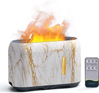 Diffuseur d'aromathérapie ultrasonique à flamme électrique, humidificateur d'huiles essentielles en plastique, capacité 0,5-2,0 L, fonctionnement silencieux 35 dB pour