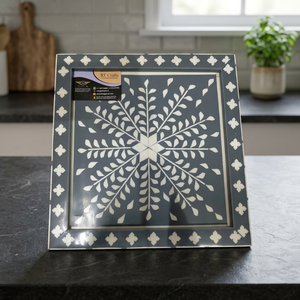 Luxury Ins Style Eco-Friendly RF <b>CRAFTS</b> Mother Pearl Inlay New Design Serving Tray Cake Stand for Kitchen Restaurant Home Decor - Product Image 1
