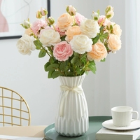 Lange steel pioenrozen zijden pioenrozen bloemen voor bruiloft boog achtergrond decoratie tafel centerpiece vaas arrangement bloemdecoratie