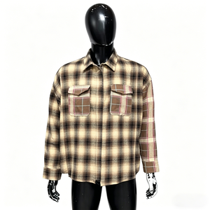 Camisas de Hombre a Cuadros, de Algodón, Manga Larga, Estilo Desgastado, Personalizadas y Modernas - Product Image 1