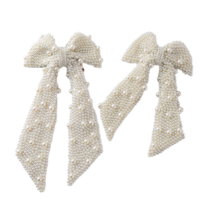 Accessoires de cheveux tendance de style coréen, design vintage, bonne qualité, luxe, grosses perles, nœud papillon, barrettes à cheveux en perles pour enfants - Product Image 1