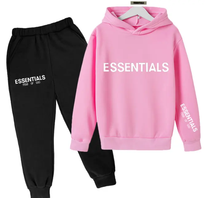 लड़कों दो टुकड़ा क्लासिक कोर रंग Hooded और Crewneck पसीने ऊन घुड़दौड़ Sweatpants शिशु बच्चों अनिवार्य Hoodies