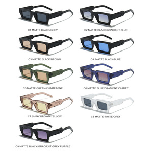 Gafas de sol rectangulares de estilo Retro con estilo, <span class=keywords><strong>lentes</strong></span> de protección solar gruesas y coloridas <span class=keywords><strong>Vogue</strong></span> actual UV400, accesorios de moda cómodos - Product Image 4