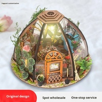 Bricolage en bois fait main : Maquette de maison fleurie ciel étoilé, artisanat éducatif et décoration pour enfants de 7 à 14 ans Chine/GUA