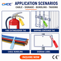 Etiquetas de Seguridad para Cables, Autoblocantes, 200 mm, Imprimibles, Etiquetas de Inspección para Extintores de Incendios, Multicolores