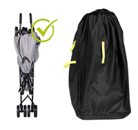 Sac de poussette extra large en nylon avec bretelles réglables, housse double pour poussette, capacité 36-55L, unisexe, pour voyage en avion et transport de jogger
