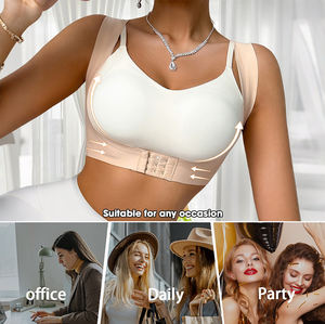 Ensemble de lingerie sculptante pour femmes, correcteur de posture en jersey, invisible, lissage du dos, contrôle du ventre, lifting des fesses, fermeture avant, respirant - Product Image 5