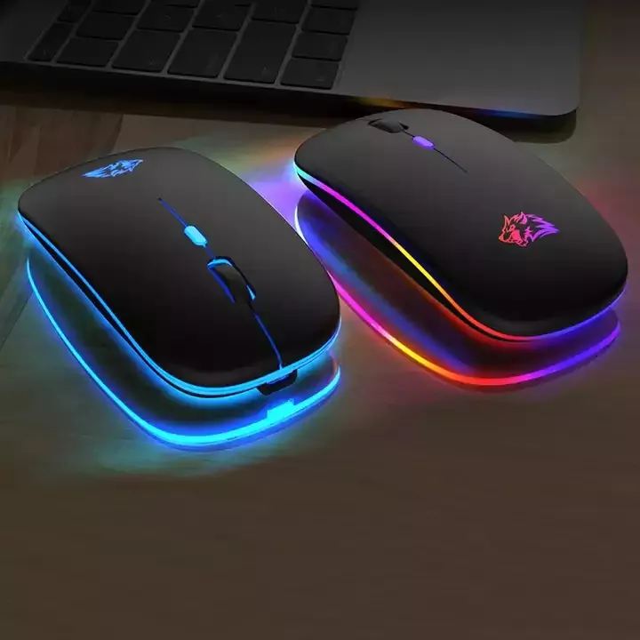 Free wolf X15 Mute Wireless Mouse Computer Accessories Office Notebook Charging Optical Luminous Gaming Mouse