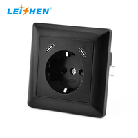 Système OEM de vente en gros prise Schuko allemande série 55 PD 18W à charge rapide prise murale USB Schuko double type-c/USB-C encastrée