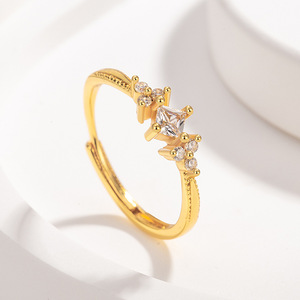 Anéis de Casal Banhados a Ouro Joias de Casal com Diamante para Mulheres e Homens Anéis Ajustáveis com Zircônia Brilhante - Product Image 6