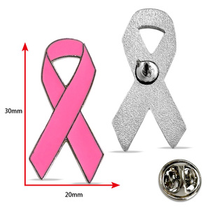 Розовая лента на лацкан на заказ, металлические значки для повышения осведомленности о раке груди, поддержка и надежда, благотворительные мероприятия, октябрьские кампании, ODM, оптовая продажа - Product Image 2