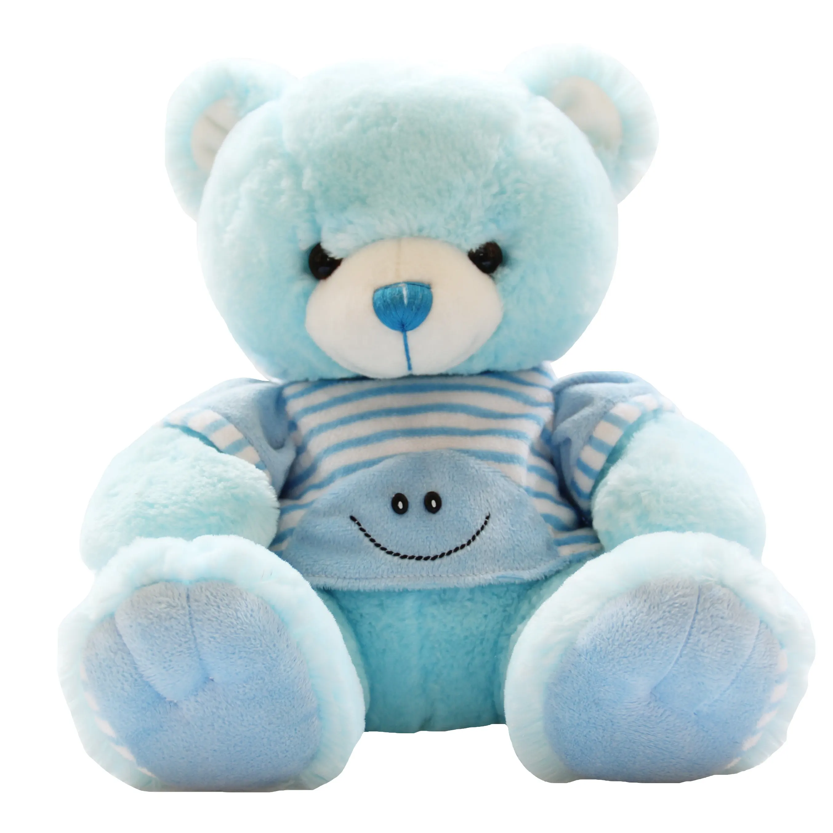 Peluche de peluche azul con logo personalizado, venta directa de fábrica