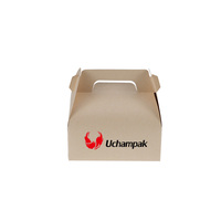 Boîte en papier biodégradable pour poulet frit sur mesure, grande capacité, conteneur alimentaire à emporter, papier kraft, logo personnalisé