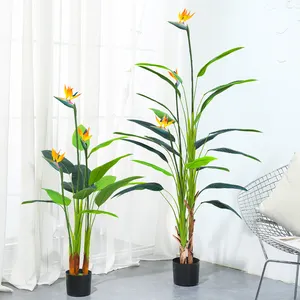 Wholesale Garden Decoration Bonsai Tree Home Decor Bird Of Paradise Decoration Artificial Bonsai Green Flower Plant