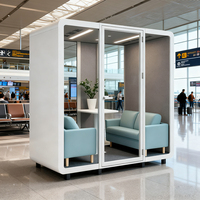 Nouvelle conception moderne de cabine de réunion insonorisée amovible en acier pour immeuble de bureaux et bureau à domicile