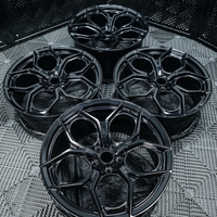 Velg Mobil Alloy Custom 20 22 5*130 Forged 2-Piece Style Center Lock Gloss Black Set untuk Mobil Penumpang, Rims untuk 997 991 992