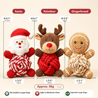 Nouvel ensemble de jouets pour chien classiques et mignons pour Noël, résistant aux morsures, en corde de coton écologique et peluche couineuse, cadeau de fête