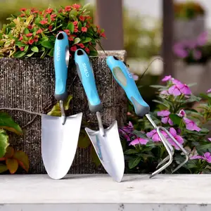 Factory Wholesale Designed TT+TPR Handle Garden Tool Set Rustic Transplanter Cultivator And Trowel Kit For Planting