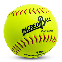 Vente en gros de ballons de football officiels 4Fans, taille 12 pouces, en cuir PVC jaune optique, faits à la main, avec noyau PK et couture plate, Cor.47,375. Ballons de softball LBS