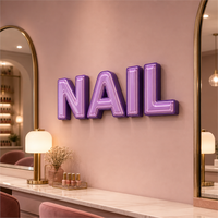 Enseigne lumineuse 3D LED personnalisée OEM en acier inoxydable brillant, logo mural solide pour studio, magasin commercial, publicité intérieure, décoration