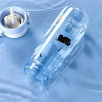 Bouteille d'eau Tritan Écologique et Saine avec Paille Pop-Up à Touche Unique, Anti-fuite, Portable avec Sangle, Idéale pour les Voyages en Extérieur, Personnalisable
