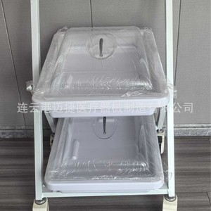 Maijie Endoscope <b>Trolley</b> Steel Plastic Double Layer Tray Hospital Use - Product Image 2