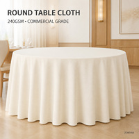 Nappe ronde tissée ZONDIRA en polyester filé MJS 240 g/m², durable, pour usage commercial, hôtels, restaurants, mariages, taille personnalisée 132 pouces