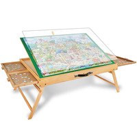 Table de puzzle portable avec pieds Table de puzzle à 3 angles inclinables pour adultes Planche de puzzle en bois réglable