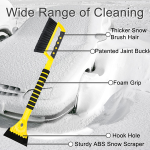 Grande <span class=keywords><strong>raclette</strong></span> grattoir et brosse pour <span class=keywords><strong>pare</strong></span>-<span class=keywords><strong>brise</strong></span> de voiture neige givre outil de déglaçage grattoir avec poignée en mousse pour voitures camions fenêtre - Product Image 3