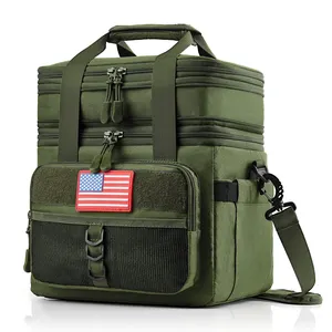 वयस्कों के लिए शोल्डर स्ट्रैप के साथ टिकाऊ इंसुलेटेड लंच बैग, विस्तार योग्य बड़ा टैक्टिकल लंच बॉक्स कूलर बैग
